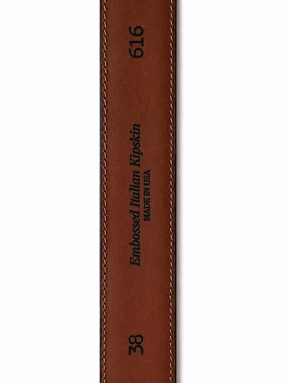 Torino Mens Embossed Italian Kipskin Brown Belt Size 38 - Picture 4 of 5